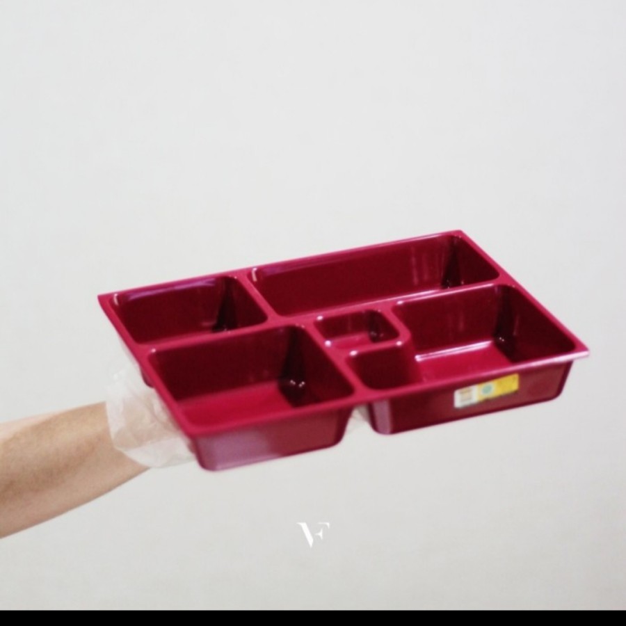 Piring Makan Bento Sekat 5 Melamin Premium Golden Dragon Melamine Bento Box Oriental Jepang Piring M