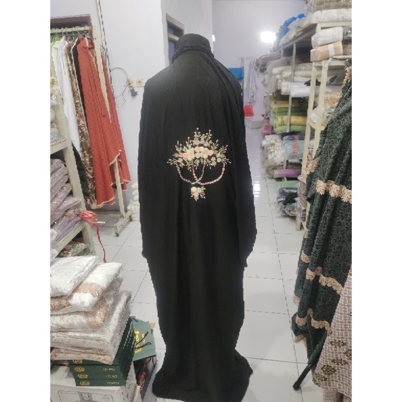 mukena terusan rayon tile punggung