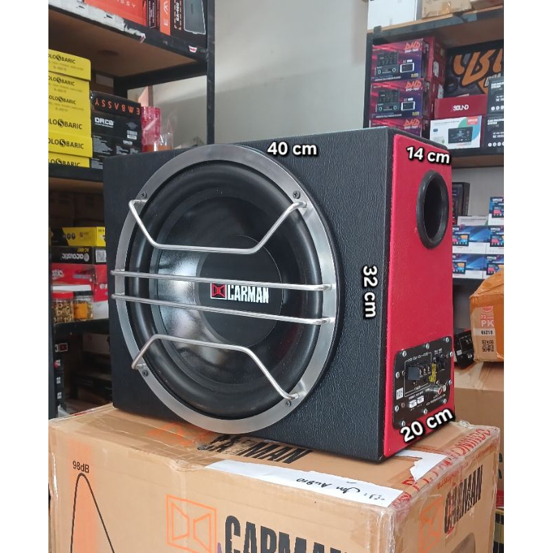 Speaker ACTIVE BASS BOX Subwoofer CARMAN 12inch Double Voice Coil MAX 350WAT 12Volt (MOBIL) Universa