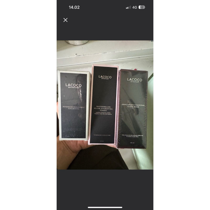 lacoco paket skincare dapet 3 pcs seperti digambar