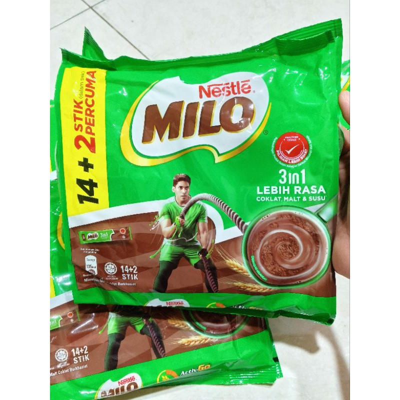 

Nestle milo 3in1 activ-Go Malaysia bubuk malt coklat (33g x 16 sachet)