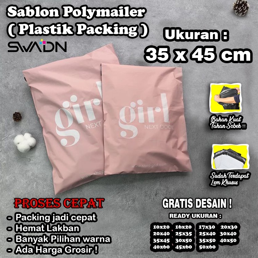 SABLON POLYMAILER 35x45 / CUSTOM POLYMAILER 35x45 / POLYMAILER 35x45 / PLASTIK PACKING / PLASTIK BAJ