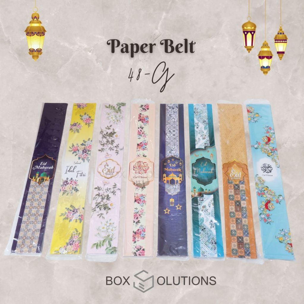 

[isi 50] paper belt lebaran / paper belt eid idul fitri 48-G (motif random) - 7,5x48 cm