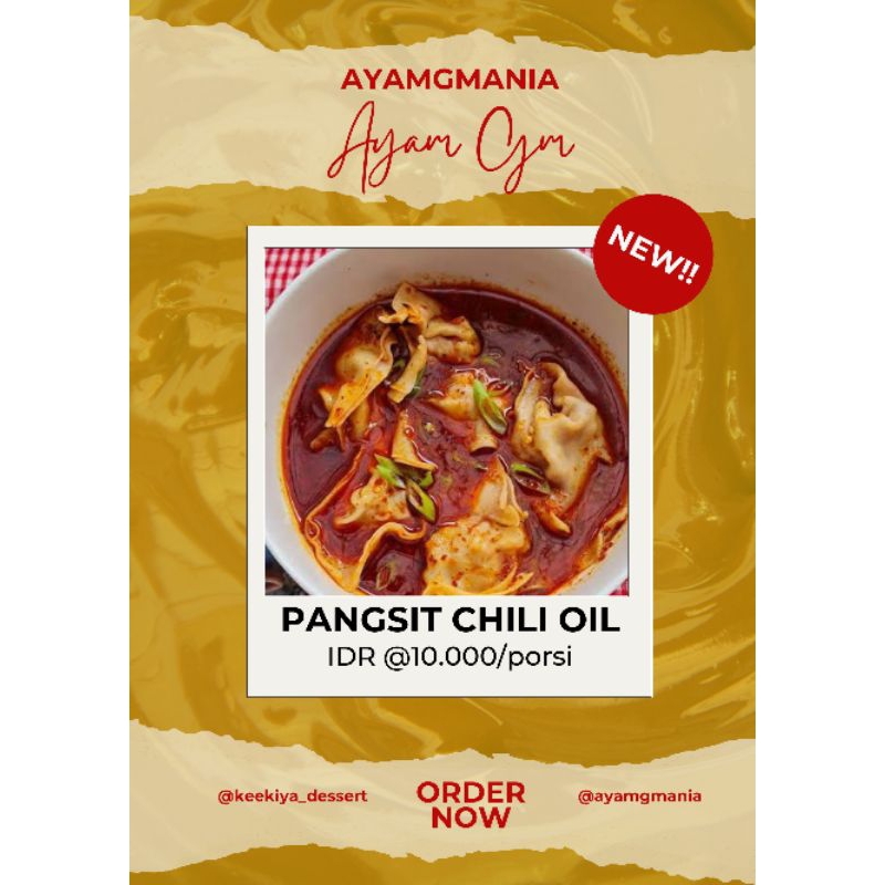 

AYAM GM || Pangsit Chili Oil isi 3