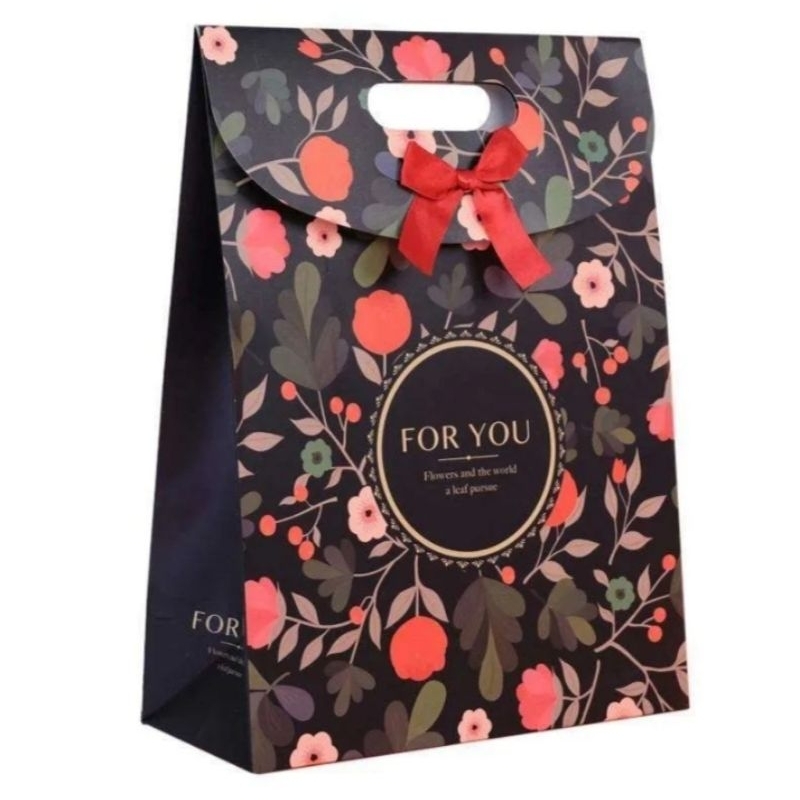 

Premium Goodie Bag Hampers Uk. 32 × 24 × 10 / Tas Kado Gift / Paper Bag Motif Tanpa Minimal Order