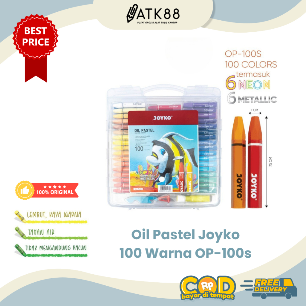 

[ATK88] Oil Pastel Joyko OP-100s Colors Kids 100 Warna Crayon Krayon Minyak Anak