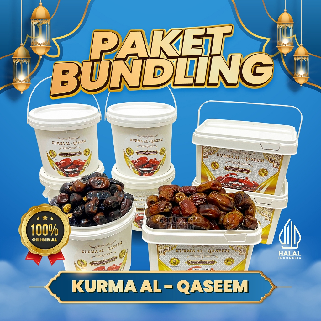 

(CP) GEBYAR Murah Paket Bundling Beli 1 Kurma Al-Qaseem Kotak 500gr Gratis 1 Kurma.Ember 500g