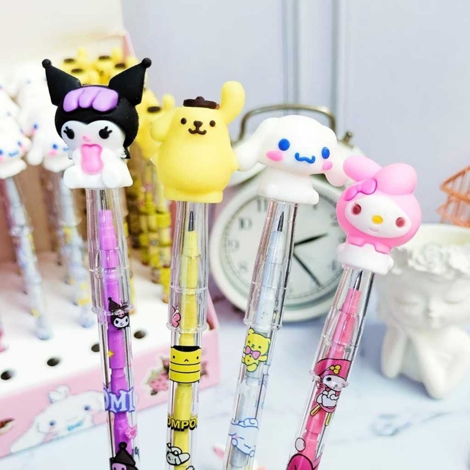

PENSIL SUSUN SANRIO BENSIA LANTU PENSIL PELURU DAPAT DIISI ULANG CINAMOROLL KUROMI MELODY PURIN
