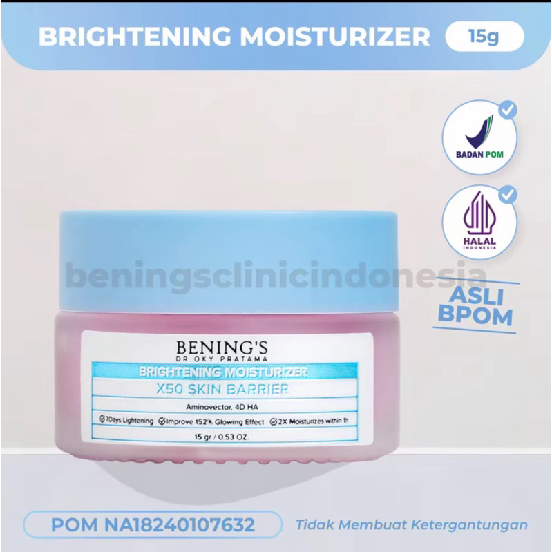 Bening's Moisturizer Brightening( Gel Pink)Pelembab Menglowingkan