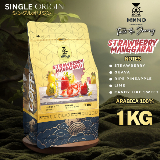

MKND COFFEE ROASTERY - Kopi Arabika Strawberry Manggarai 1KG Specialty Singgel Origin | Manual Brew | Biji Kopi | Premium Coffee | Medium Roast