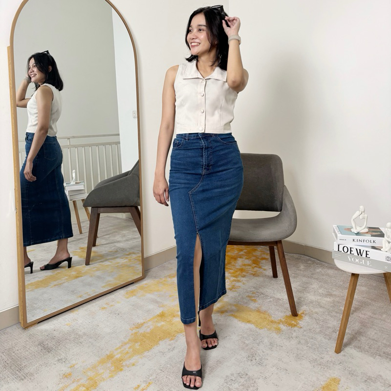 Aimè De Tous | HALONA SKIRT | Rok Jeans | Rok Jeans Wanita