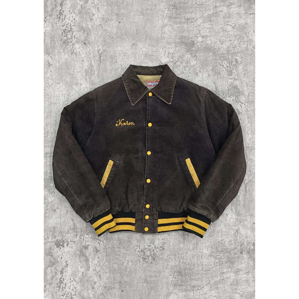 Vintage Empire Sporting Goods Corduroy Varsity Dark Brown Jacket