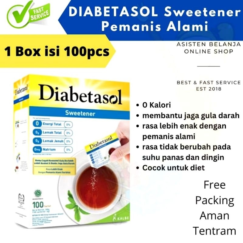 DIABETASOL 100 SACHET DIABETASOL SWEETENER GULA DIABETES