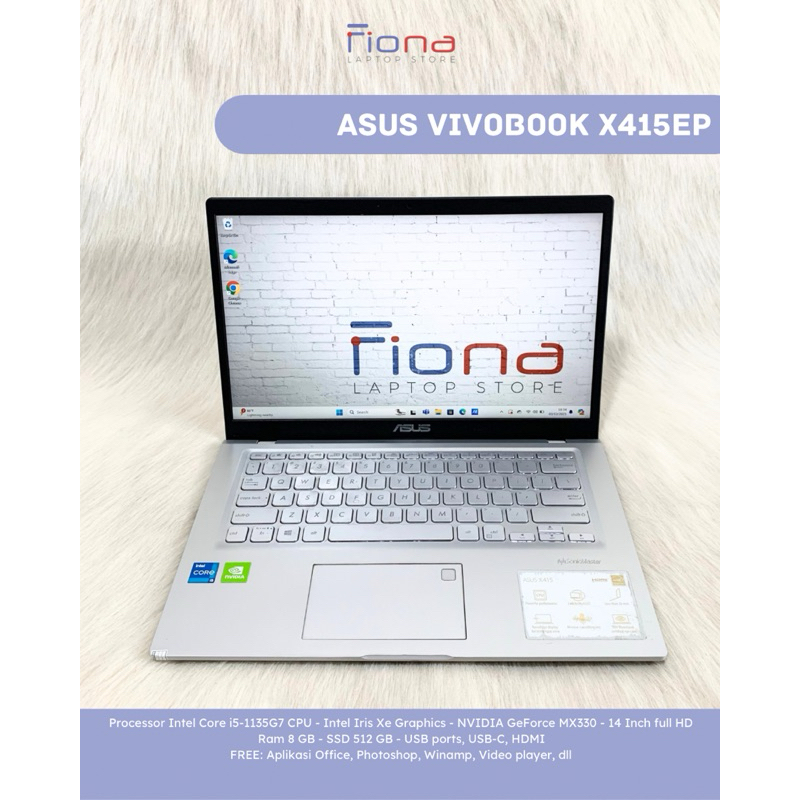Laptop ASUS VIVOBOOK X415EP Intel Core i5 Gen 11th Ram 8Gb Ssd 512Gb NVIDIA GeForce MX330