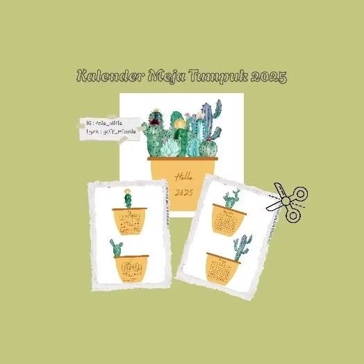 

[Printable] Kalender Meja 2025 Aesthetic Ala PINTEREST | Kaktus PDF