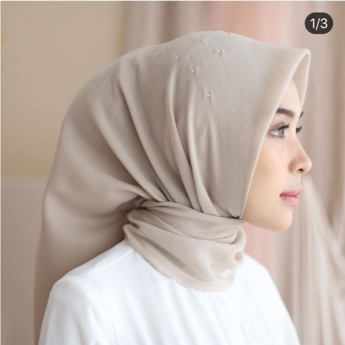 Hijab Segiempat Paris Swarovski Tabur Jilbab Tabur Mutiara
