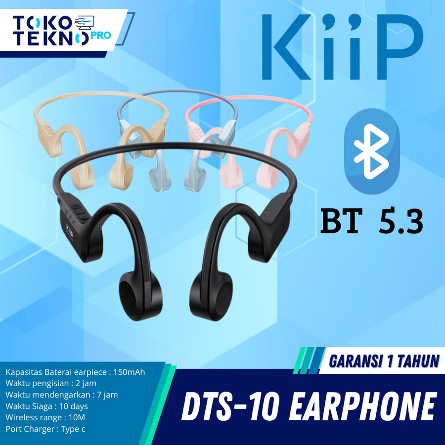 KiiP DTS10 / DTS-10 Wireless Bluetooth Headphone Earphone Earset Bone Conduction