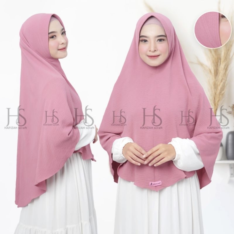 bergo crinkle pet antem busa size XL/hijab jilbab crinkle pet jumbo/kerudung crinkle airflow jumbo