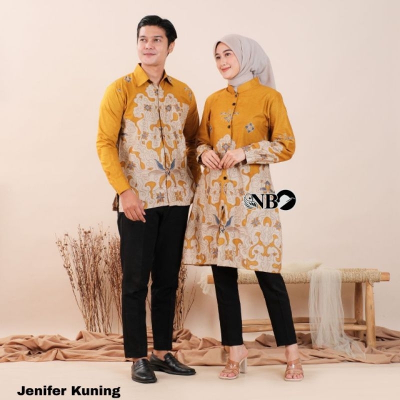 Batik Couple Baju Batik Couple Modern Atasan Tunik dan Kemeja lengan Panjang