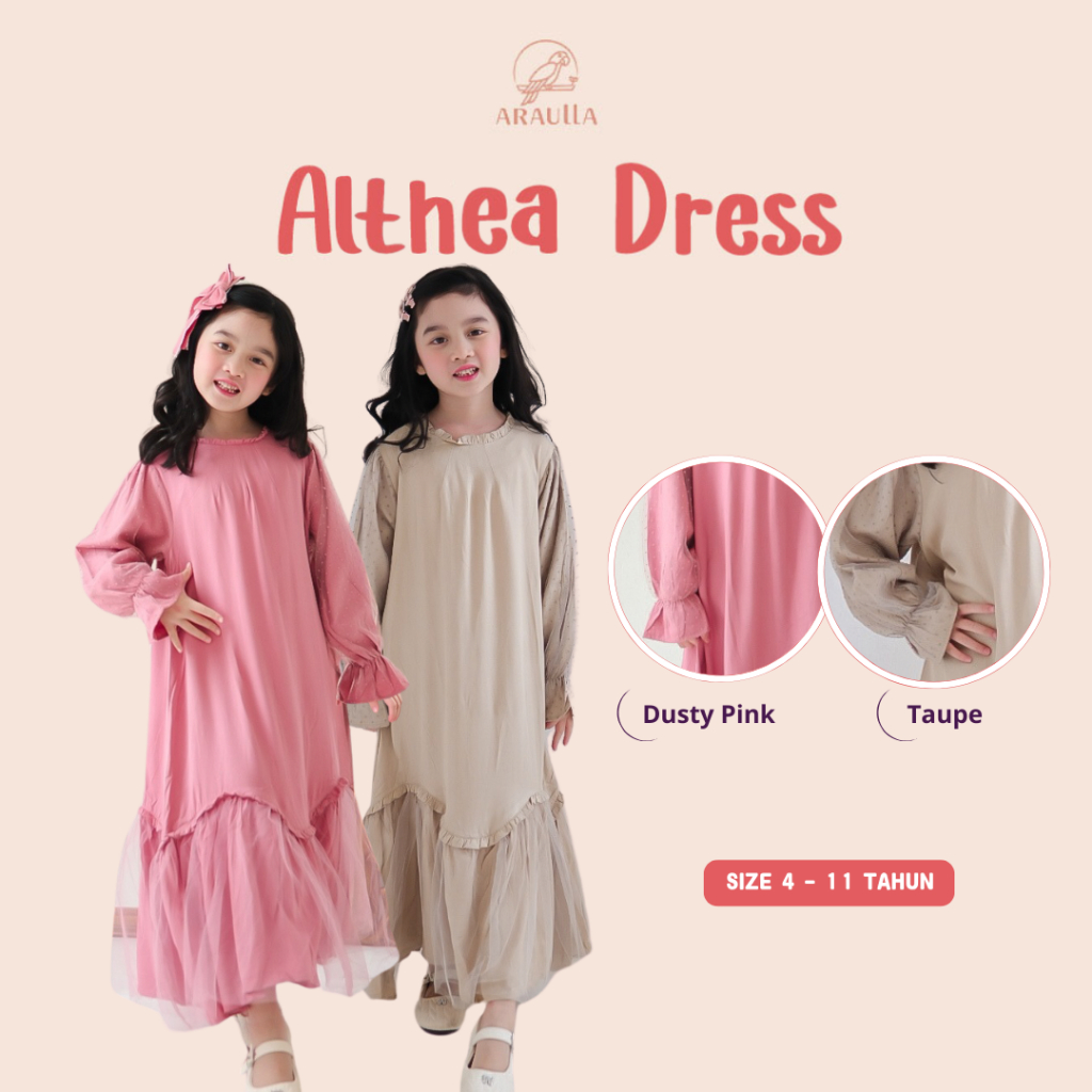 Araulla - ALTHEA Dress Rayon Twill Brukat Anak Perempuan | Brukat Anak | Brukat Anak Perempuan | Dre