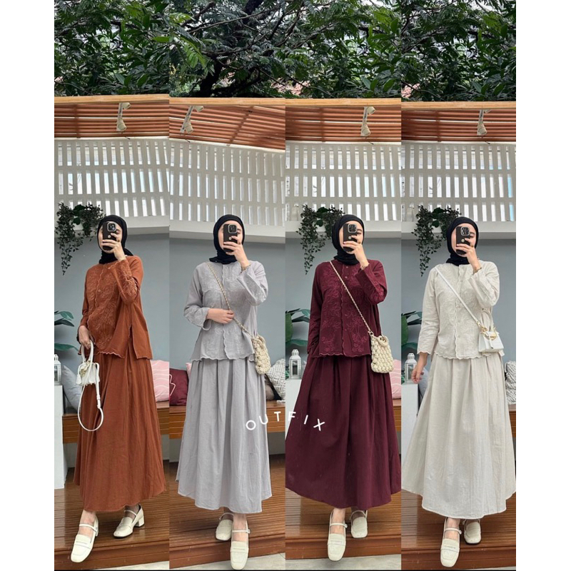 YUMI INNER DRESS OUTFIX KIMO TOP FIXPOSE LACE PRICILIA BLOUSE OUTFIX AIKO RAYON BLOUSE OUTFIX ZALEEK