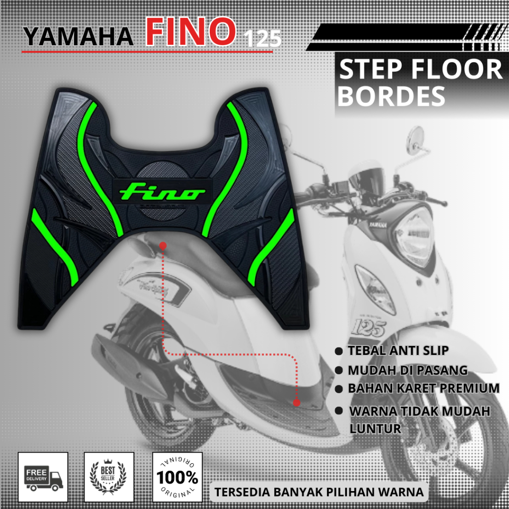 STEP FLOOR BORDES Karpet Motor FINO/Aksesoris Motor FINO/Pijakan kaki Motor FINO