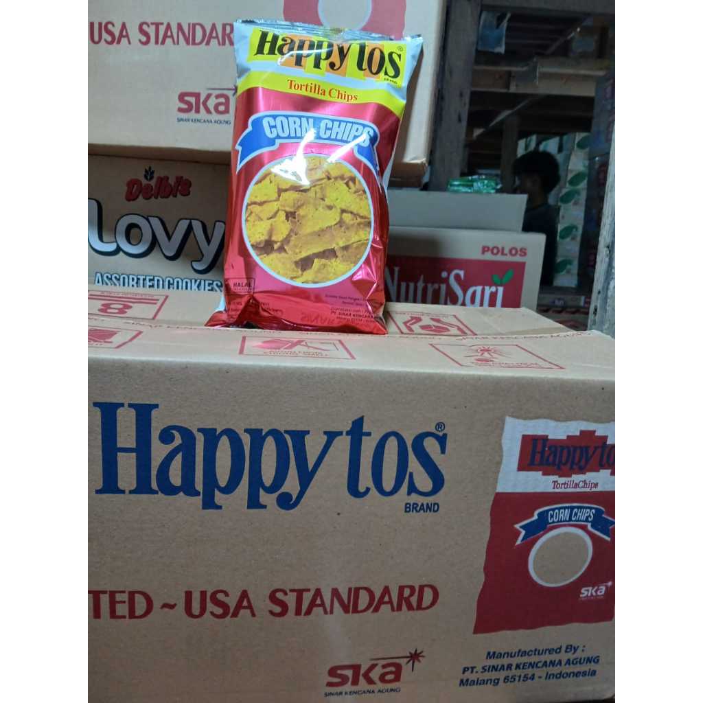 

Happy Tos Tortilla Chip Jumbo Dus (Isi 16 @140Gr)