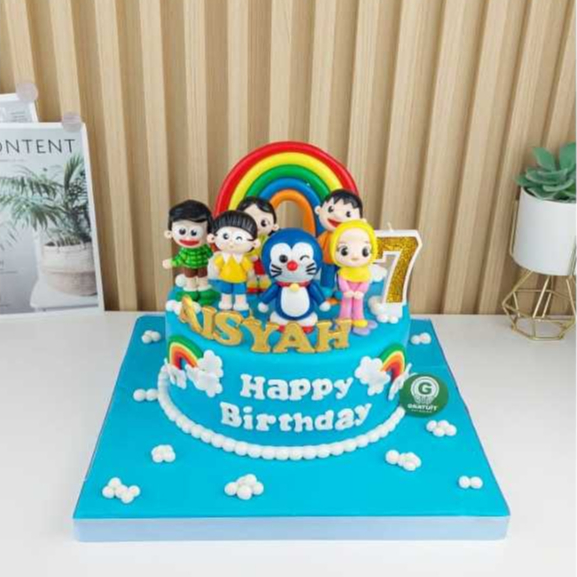 

CAKE TEMA DORAEMON UK 20CM / KUE ULANG TAHUN CUSTOME