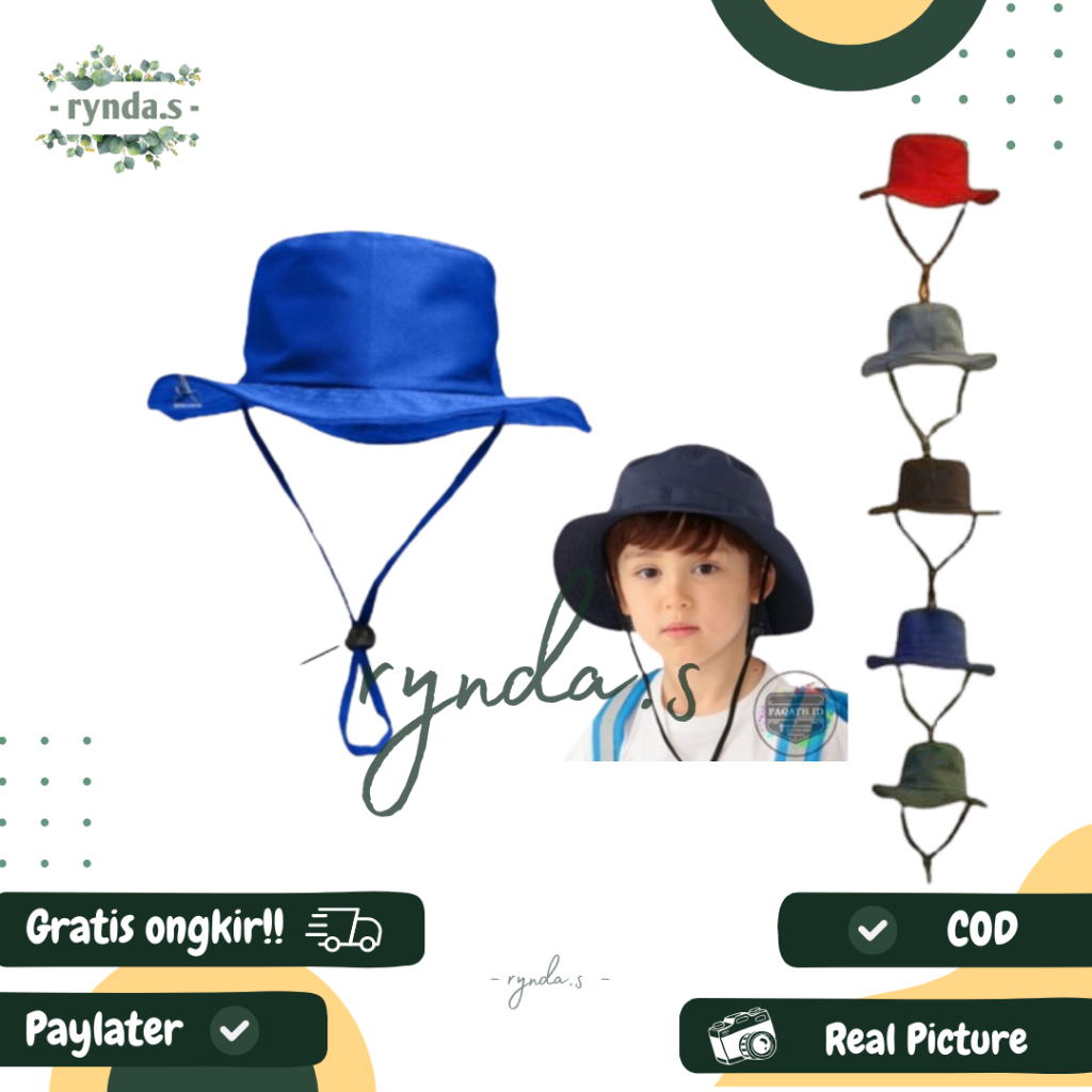 TOPI RIMBA ALLSIZE ANAK/DEWASA TOPI GUNUNG PRIA WANITA TOPI RIMBA POLOS TALI TOPI OUTDOOR