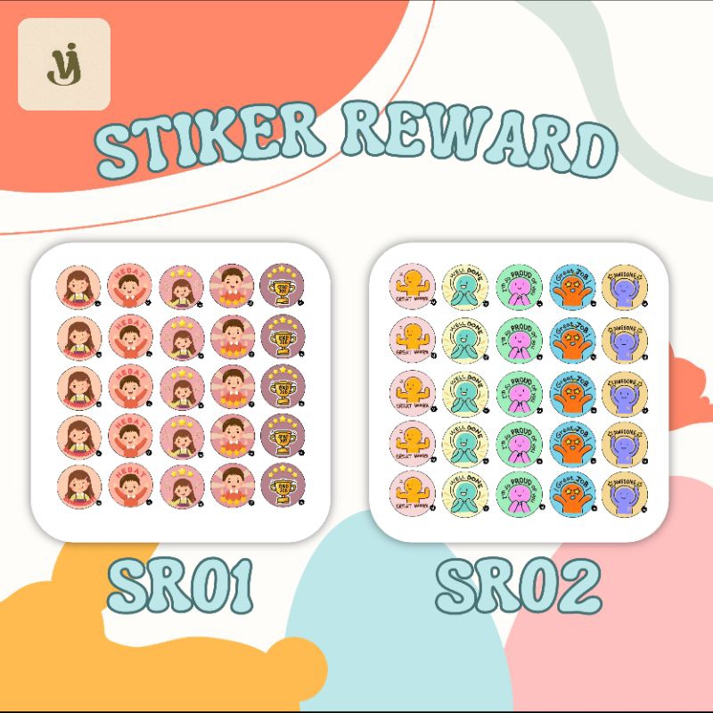 

VIYANAAP_] 1 PC ISI 25 CUTE REWARD STICKERS Stiker Reward Lucu - SR01