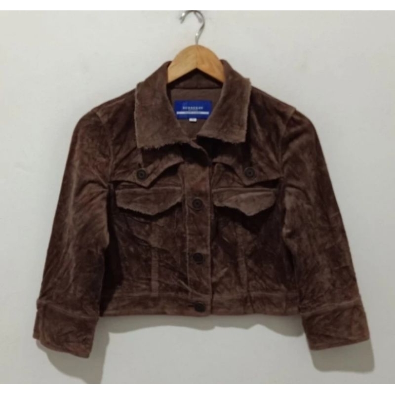 BURBERRY Blue Label Suede Crop Jacket