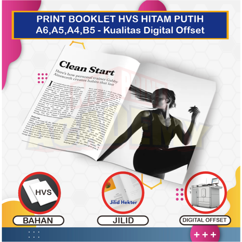 

CETAK BOOKLET / PRINT BOOKLET B/W COVER WARNA HVS A4 B5 A5, STAPLES TENGAH