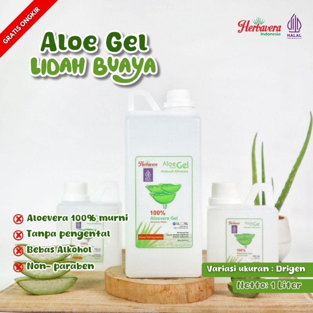 Gel Lidah Buaya Aloevera Alami Murni Organik Herbavera