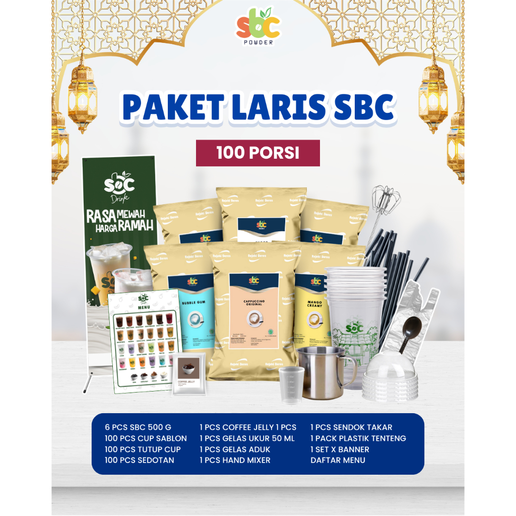 

Paket Siap Jualan SBC Powder - Bubuk Minuman Mix Gula dan Peralatan