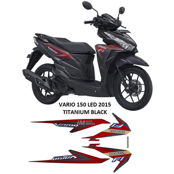 Stiker Vario 150 LED 2015 Hitam Titanium Black
