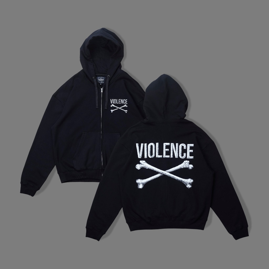 HOODIE ZIPPER / VHD ZP BONES BLK