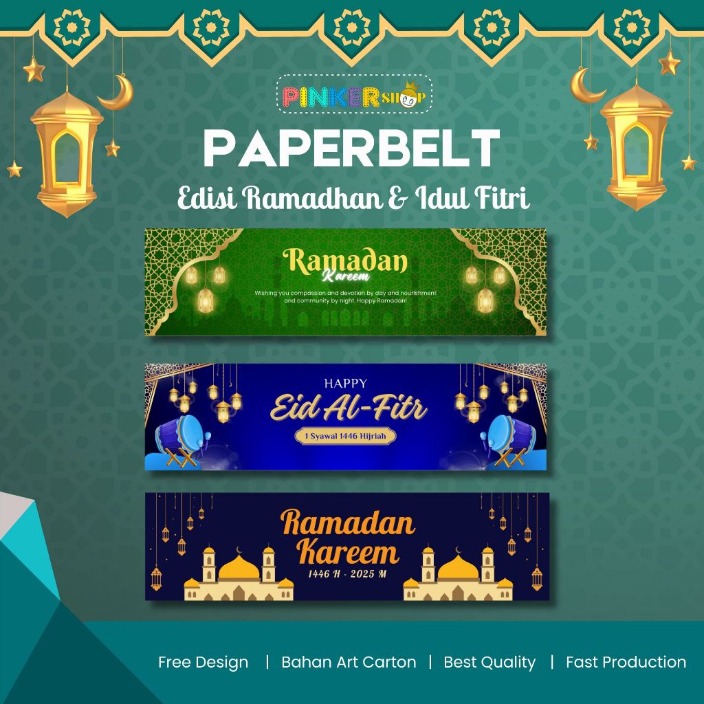 

Paper Belt Puasa & Lebaran / Paper Sleeve / Label Segel Box / Packaging Sleeve / Paperbelt