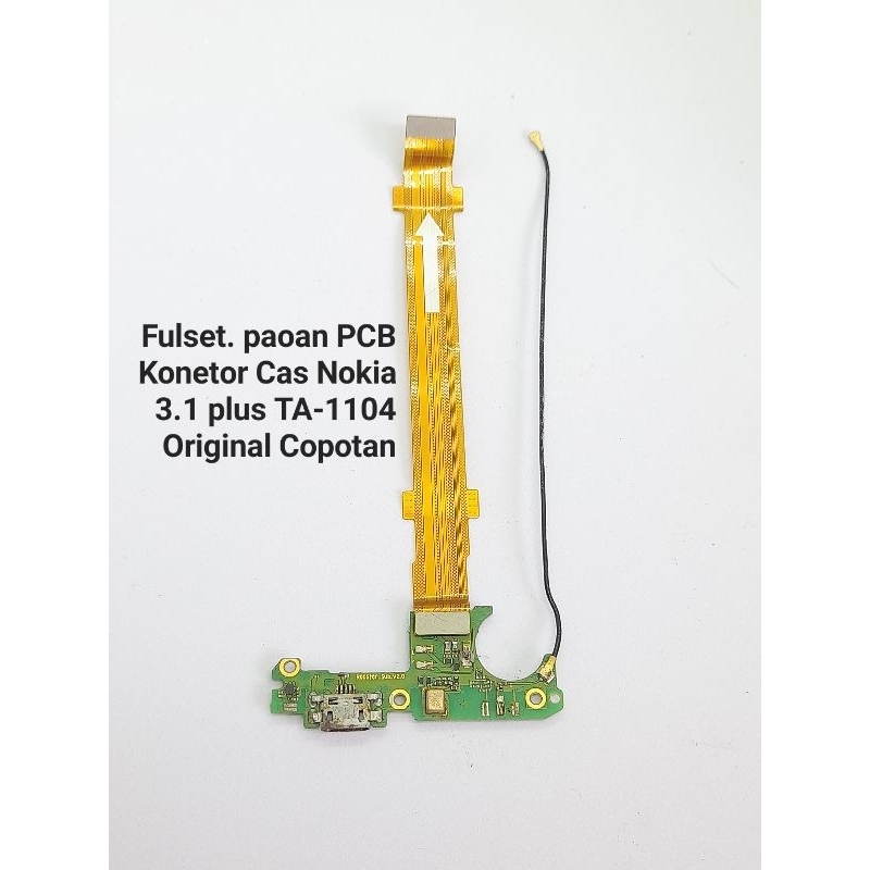 Kumplit Papan PCB Konetor Cas Flex UI Board Nokia 3.1 Plus TA 1104 Second Original Copotan