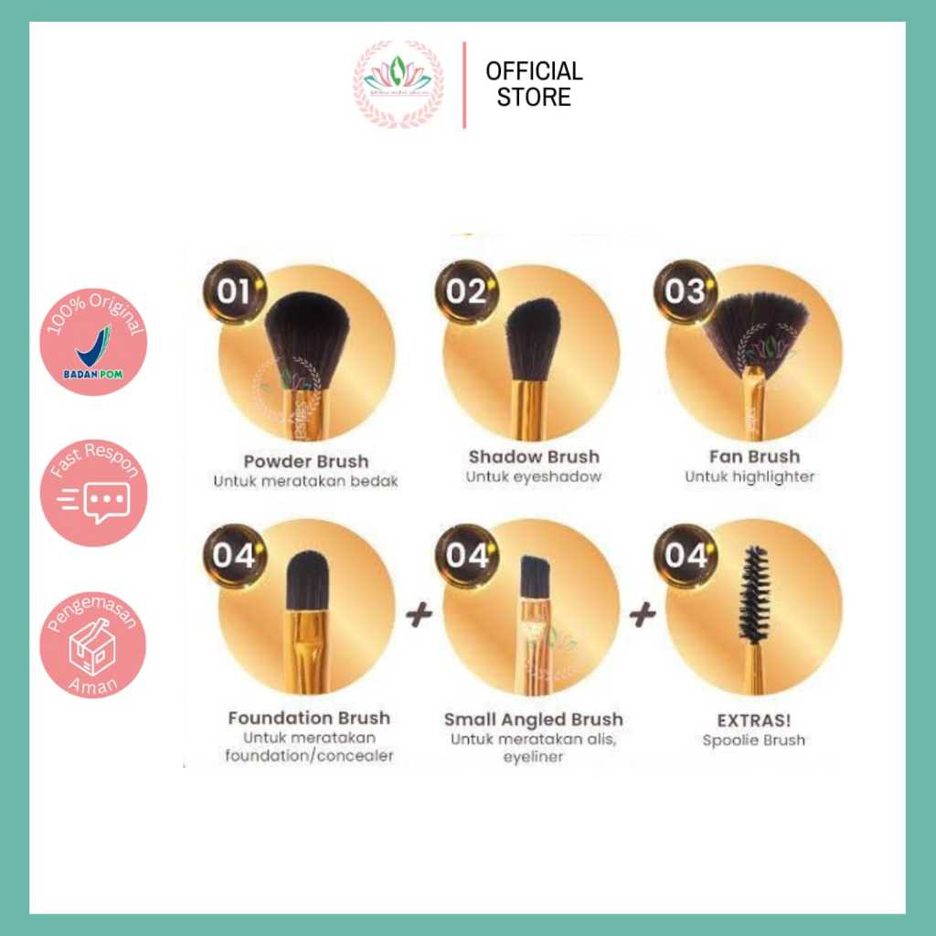 Salsa Abrakada Brush - Kuas Make Up Set Alat Rias Lembut
