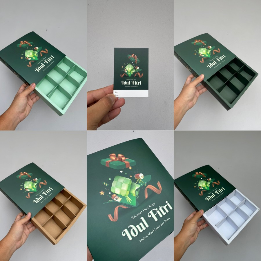 

(5 Pcs)Box Eggtart Sekat 9 Dus Kue Brownies Potong Idul Fitri Kotak Fruitpie Isi 9 Free Tag