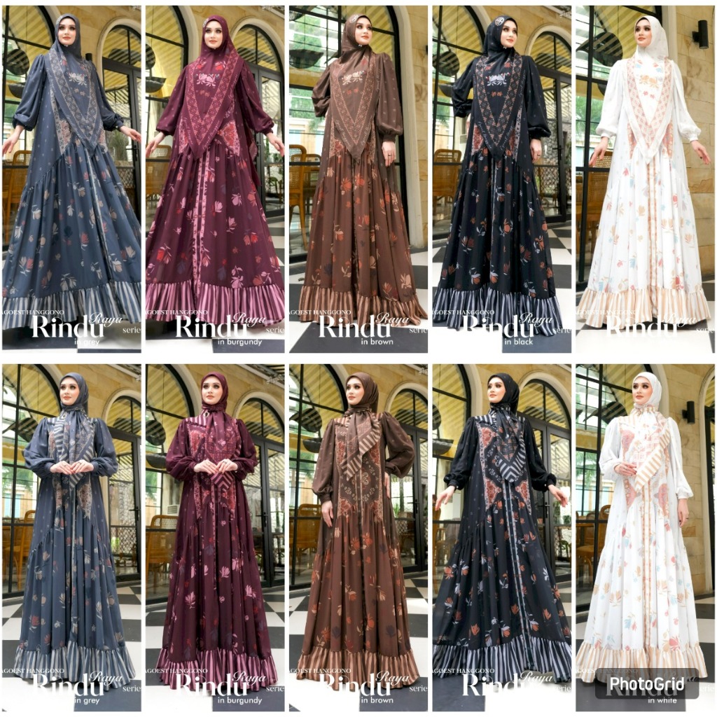 READY STOK Gamis Syari RINDU set  by  Agoest hanggono OMEIRO - Syar'i Terbaru Umroh Realpic ORI