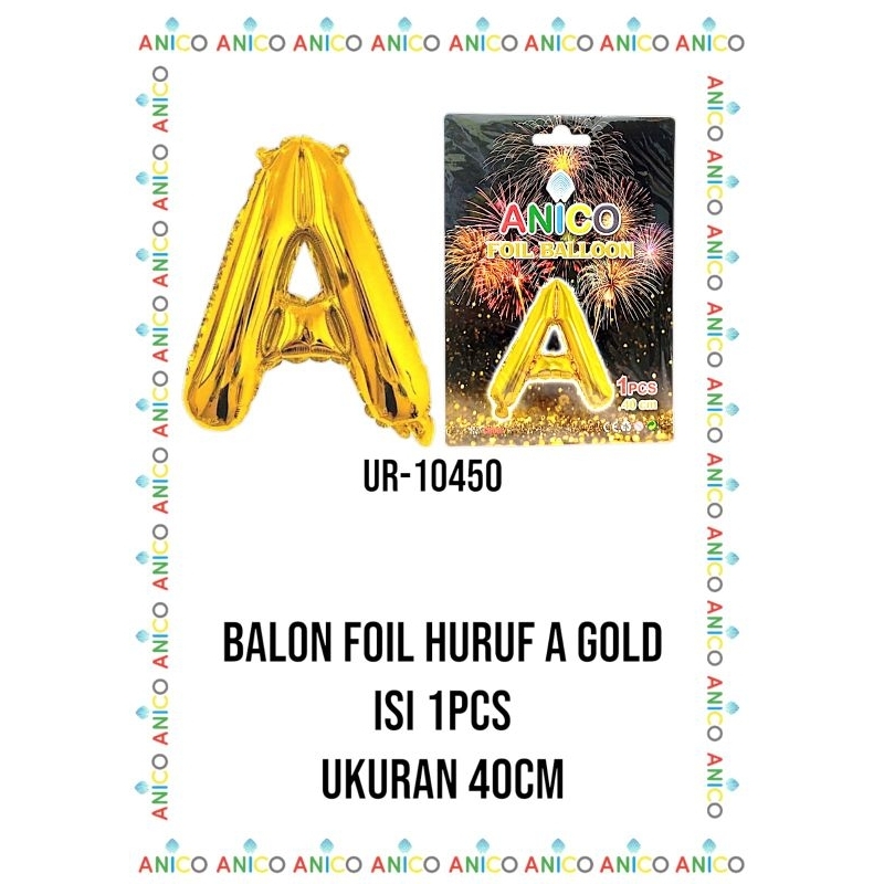 BALON FOIL HURUF & ABJAD ALPHABET GOLD A-Z/BALON FOIL HURUF GOLD/BALON FOIL ABJAD GOLD