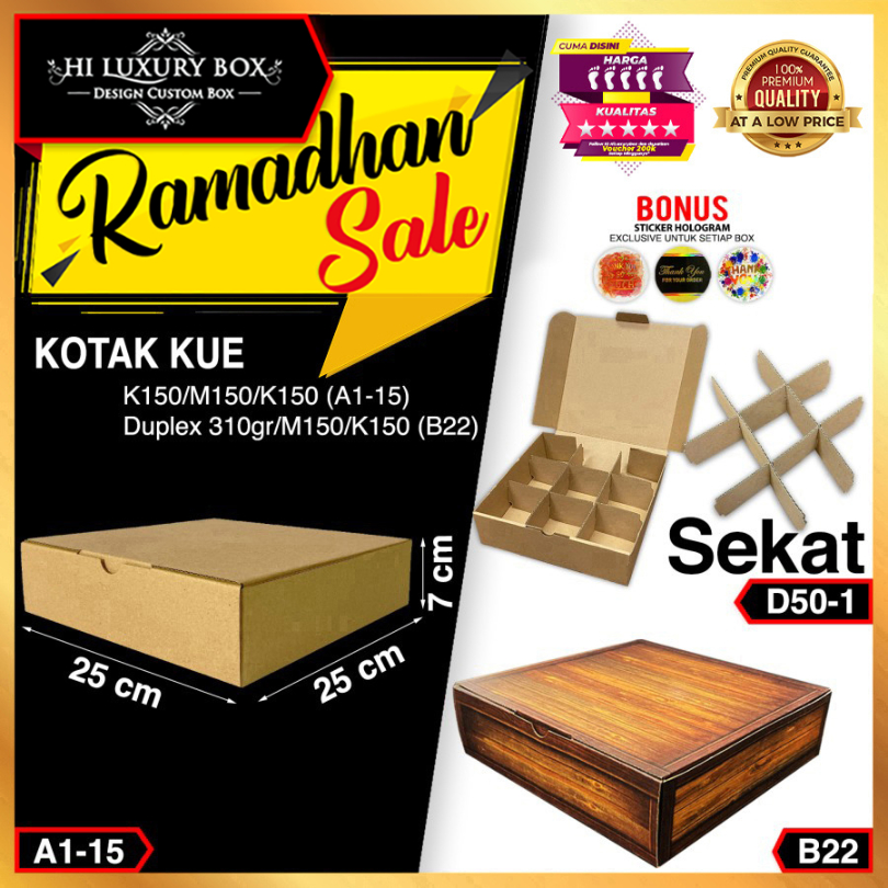 

Kotak Kue | Dus Kue | Kotak Serbaguna | Kraft | Murah 25x25x7 Box Packaging Polos