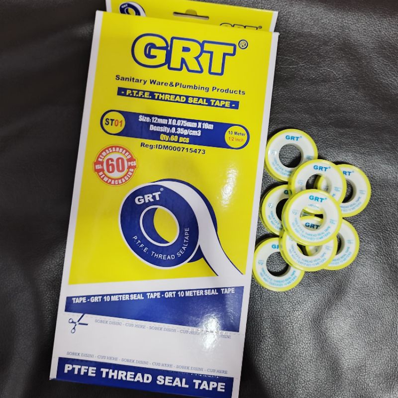 GRT TBA kecil/ Seal tape/ Selotip kran air 10meter