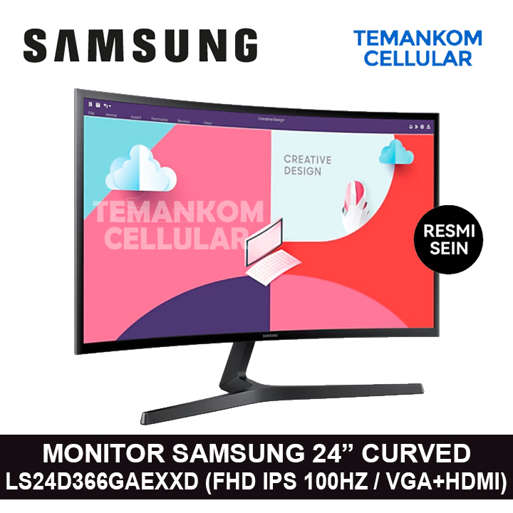 Monitor Samsung 24" 100HZ CURVE Desktop Monitor Lengkung LS24D366GAEXXS LED 24 Layar lengkung gaming