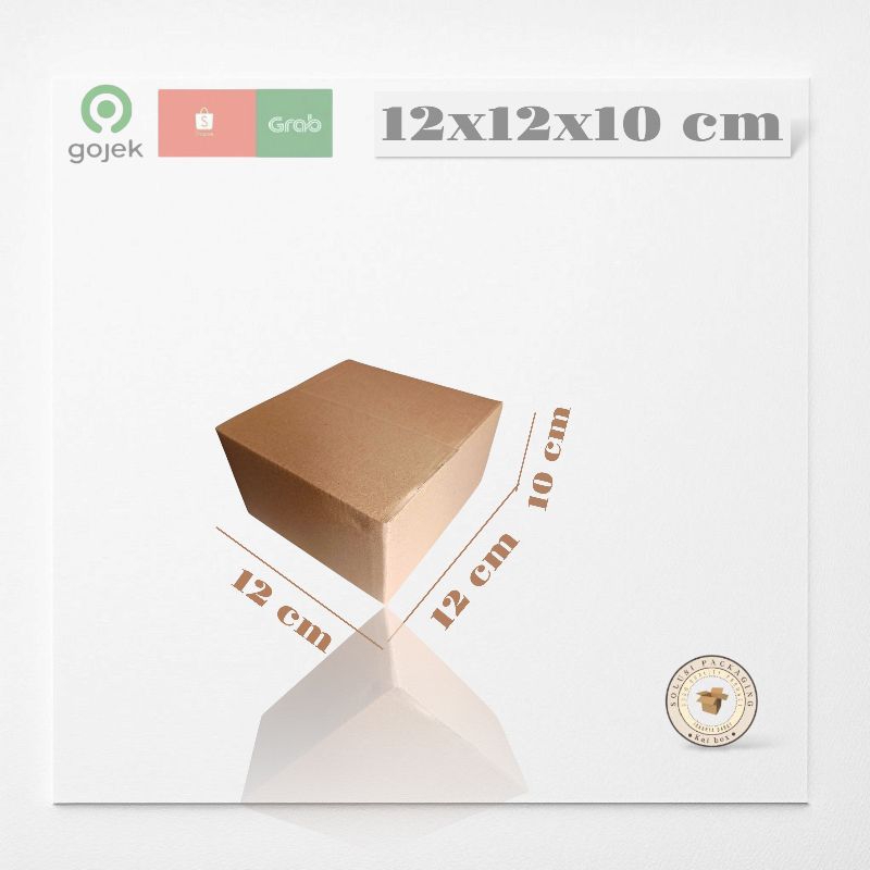 

kardus ukuran 12x12x10 cm box singel wall polos ST