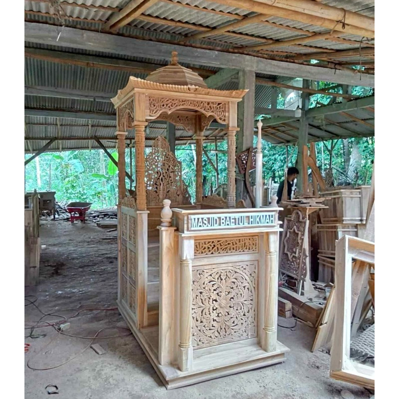Mimbar Masjid Jati Mentahan / Mimbar Masjid Kubah / Mimbar Masjid Ukir