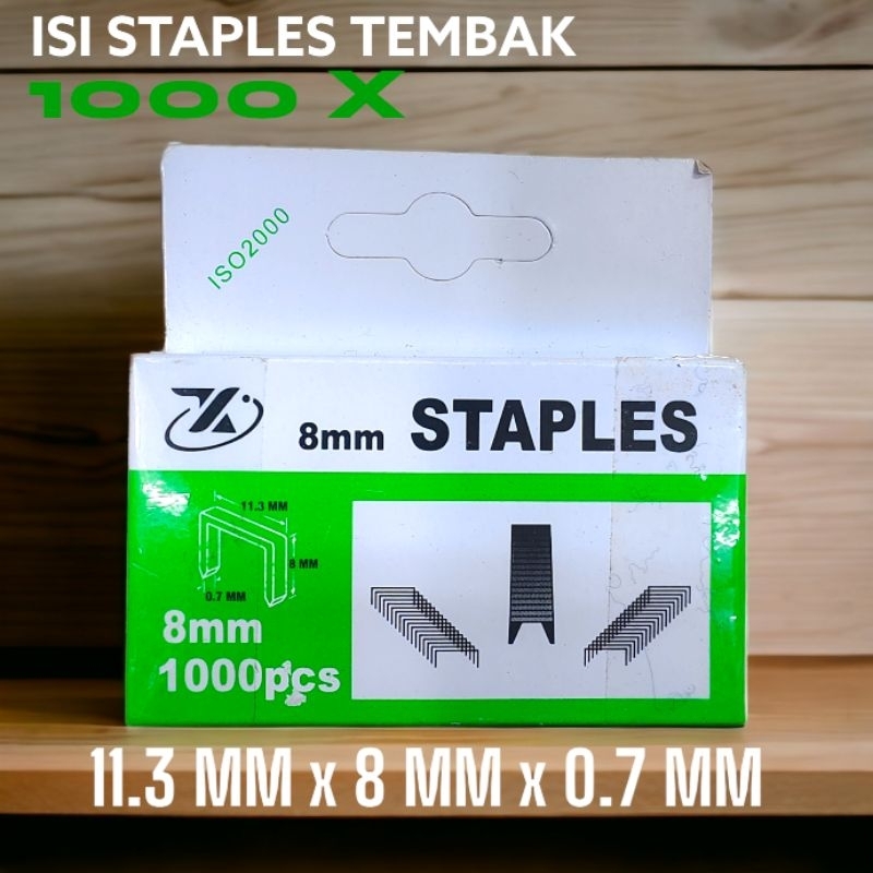 

ISI STAPLES SOFA 8MM 11.3MMX8MMX0.7MM ISI TOTAL 1000X MURAH 7503B