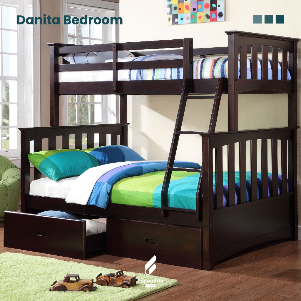 Ranjang anak tingkat 2, Tempat tidur susun 2 bed, Ranjang tingkat kayu jati, Kasur tingkat 2 bed,