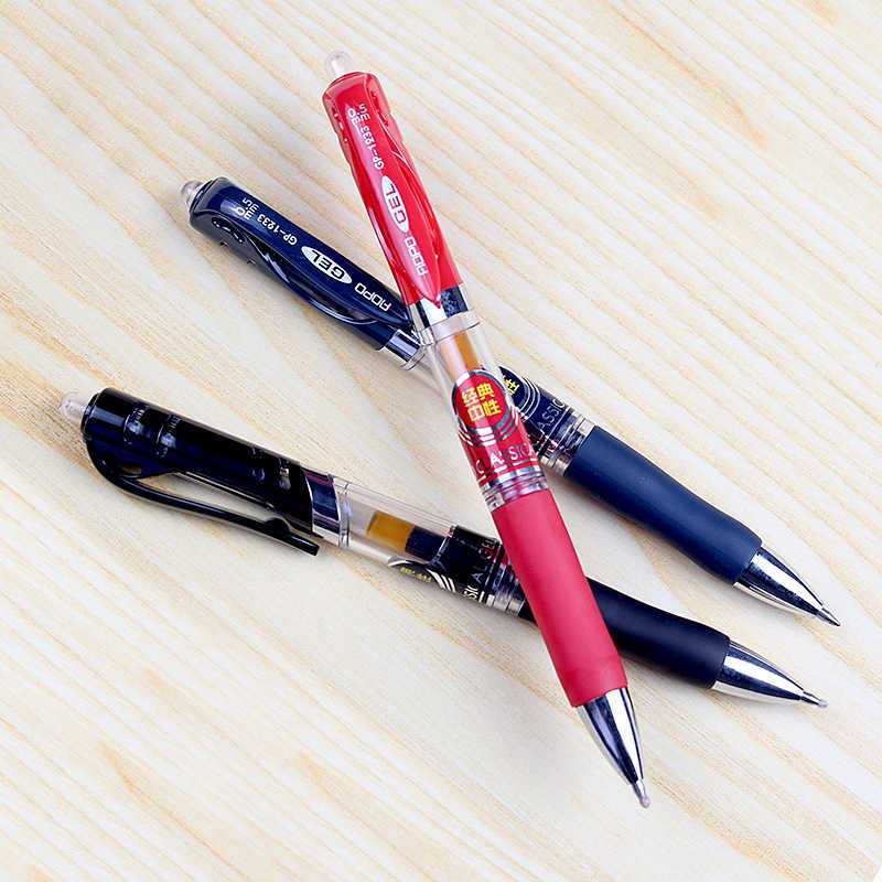 

Tekan jenis inti pena neutral, persediaan kantor hitam, merasa nyaman, kepala peluru 0,5 mm